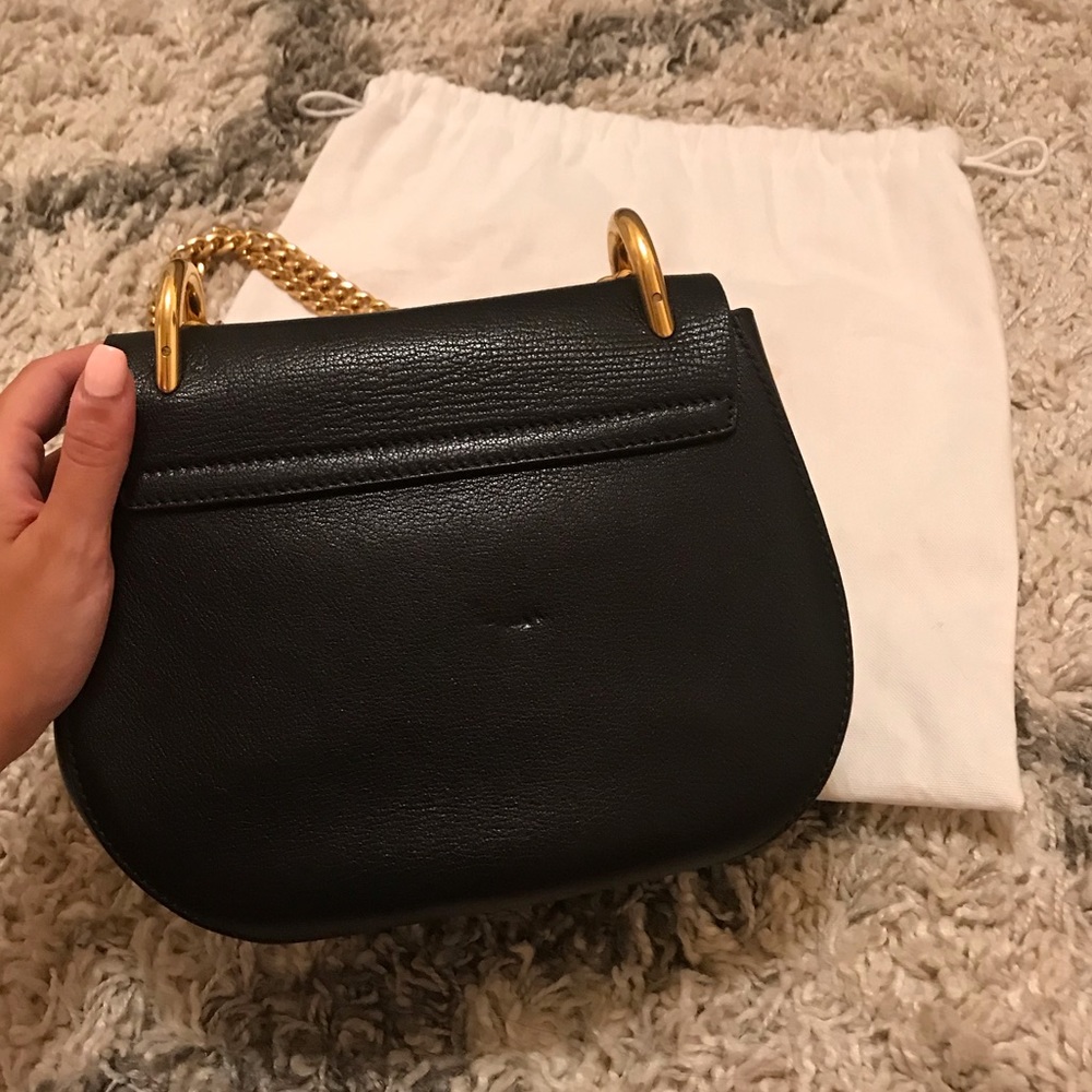 Chloe Drew Bag Black Leather Gold Hardware - Picture 6 of 8